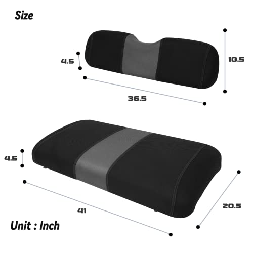 Golf Cart Front Seat Covers Fit EZGO TXT 1994-2013, Washable Breathable Air Mesh Cloth Adjustable Seat Cover for Golf Cart, Black and Gray|B0C55531C4