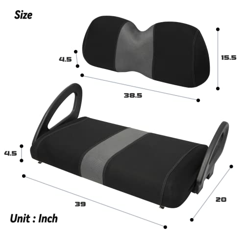Golf Cart Front Seat Covers Fit Club Car Precedent 2004 up, Washable Breathable Air Mesh Cloth Adjustable Seat Cover for Golf Cart, Black and Gray|B0C559CW2T