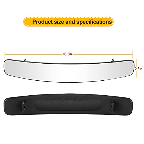 Golf Cart Rear View Mirror Fits EZGO Club Car Yamaha, 16.5 Inch Extra Wide Universal Adjustable Panoramic Golf Cart Mirror|B09FX91SHP