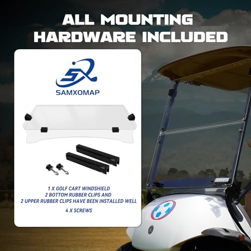 Yamaha Drive Golf Cart Windshield Yamaha G29 Windshield for 2007-2016 Yamaha Drive Transparent Foldable UV Protection and Shock Resistant Acrylic Windshield|B0DJ2FG4FB