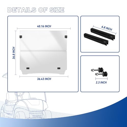 Yamaha Drive Golf Cart Windshield Yamaha G29 Windshield for 2007-2016 Yamaha Drive Transparent Foldable UV Protection and Shock Resistant Acrylic Windshield|B0DJ2FG4FB