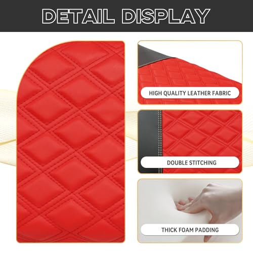 EZGO TXT Seat Covers, EZGO TXT Golf Cart Seat Covers for 1994-2013 EZGO TXT OEM Ordinary Seat, Marine Grade Vinyl Leather, Anti-Scratch/Anti-Fading/Easy to Install, Diamond/Red(2PCS/Front)|B0DPKRCKXY
