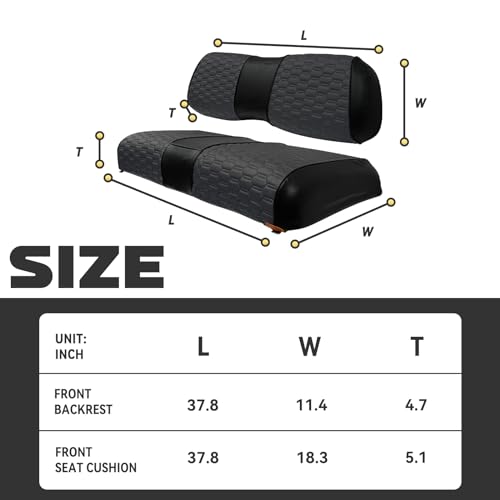 Golf Cart Seat Covers for EZGO TXT Club Car DS Gas or Electric OEM Regular Seat Cushion, No Staple, Golf Cart Vinyl Replacement Seat Cover|B0D1C17MN7