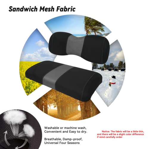 Golf Cart Front Seat Covers Fit Yamaha G29 Drive/Drive 2, Washable Breathable Air Mesh Cloth Adjustable Seat Cover for Golf Cart, Black and Gray|B0C557612J