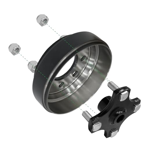 XUANYUDG0769 Heavy Duty Split Brake Drum/Hub 19186-G1 615604 with Nuts for Golf Cart EZGO TXT Electric 1982+|B0D2923G39