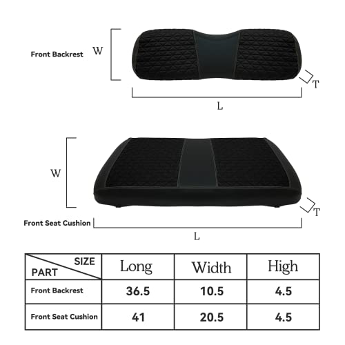 Golf Cart Seat Covers for EZGO TXT 1994-2013, Waterproof & Sun Resistant Marine Grade Vinyl Leather EZGO TXT Golf Cart Seat Cover Replacement, No Stapler Required, Ezgo Golf Cart Accessories|B0BRSRKW6W