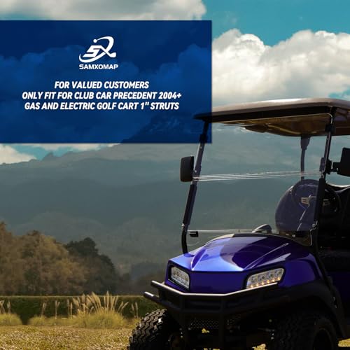Golf Cart Club Car Precedent Windshield for 2004 up Precedent Club Car Tempo 2017+ Club Car Onward 2017+ Transparent Foldable UV Protection and Shock Resistant Acrylic Windshield|B0DJ2FWHW2