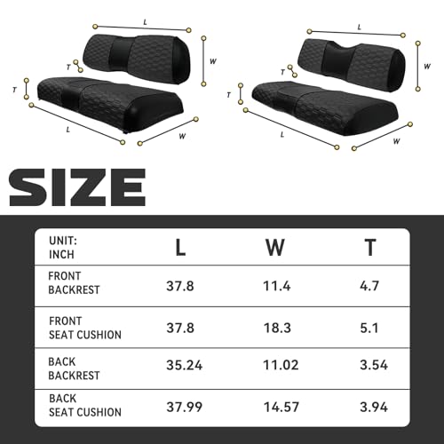 Golf Cart Seat Covers for EZGO TXT Club Car DS Gas or Electric OEM Regular Seat Cushion, No Staple, Golf Cart Vinyl Replacement Seat Cover|B0D1C3MJ3Z