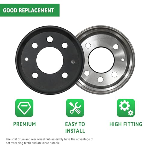 XUANYUDG0769 Heavy Duty Split Brake Drum/Hub 19186-G1 615604 with Nuts for Golf Cart EZGO TXT Electric 1982+|B0D2923G39