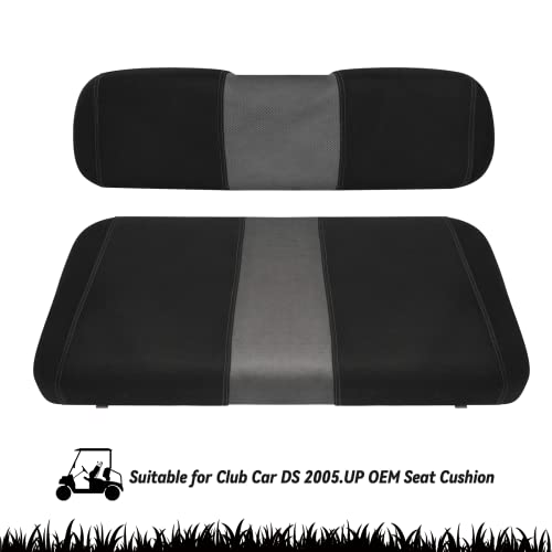 Golf Cart Front Seat Covers Fit Club Car DS 2000.5 up, Washable Breathable Air Mesh Cloth Adjustable Seat Cover for Golf Cart, Black and Gray|B0C5554JJJ