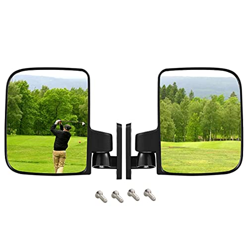 Golf Cart Side Mirrors for Club Car EZ-GO Yamaha and other 180°Adjustable Folding Wide-Angle Side View Mirror|B09SHRPJ6M