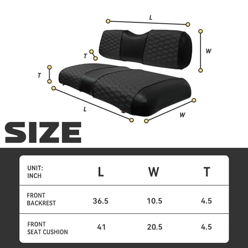 Golf Cart Seat Covers for EZGO TXT Club Car DS Gas or Electric OEM Regular Seat Cushion, No Staple, Golf Cart Vinyl Replacement Seat Cover|B0D1BNPHQ7