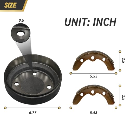 SAMXOMAP Golf Cart Brake Repair Kit fit Club Car DS 1995-Up and Precedent 2004-Up,Club Car Brake Drums & Brake Pads & Brake Shoes Spring Kit,OEM# 1018163-01,1011466, 1018232-01, 1017911-01