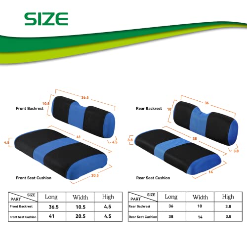 4 Passenger Golf Cart Seat Covers Fit for EZGO TXT OEM Ordinary Seat Cushion, EZGO TXT Front and Back seat Cover, Washable Golf Cart Seat Covers for EZGO|B0B5X7DZT2