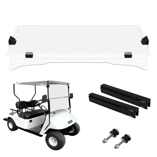 XUANYUDG0769 Golf Cart Windshield Fits 1995-2013 EZGO TXT and Medalish Transparent Acrylic To Prevent UV Ray and Foldable EZGO TXT Windshield|B0CKW1WNFX