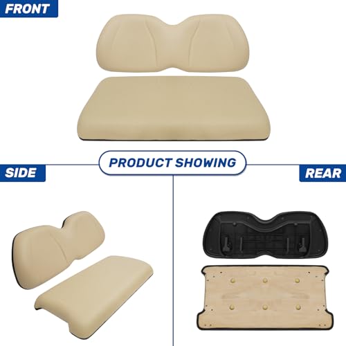 Front Replacment Seat Cushions for Club Car Precedent 2004-2011, 2 PCS Sets Contain Backrest and bottom Seat,Beige|B0CL25D7WD