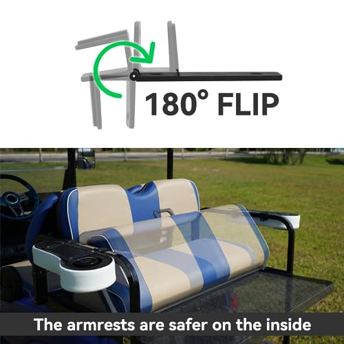 Golf Cart Armrest with Cup Holder for Rear Seat kit|B0CGHSVQWR