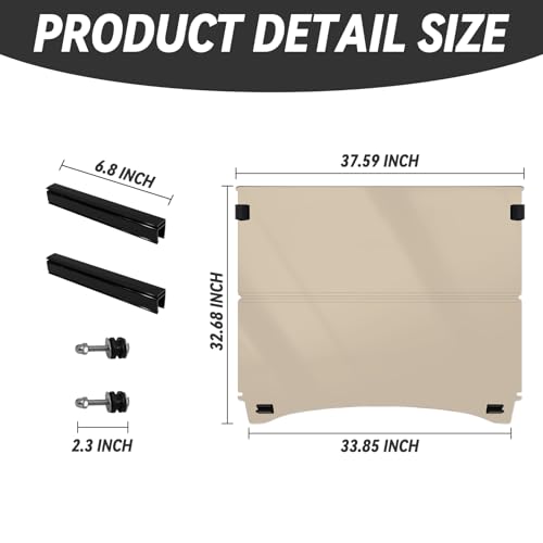 Golf Cart Windshield for Club Car DS Precedent, Clear/Tinted Fold Down Windshield Anti-UV Impact Resistant|B0DDGH15V5