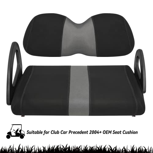 Golf Cart Front Seat Covers Fit Club Car Precedent 2004 up, Washable Breathable Air Mesh Cloth Adjustable Seat Cover for Golf Cart, Black and Gray|B0C559CW2T
