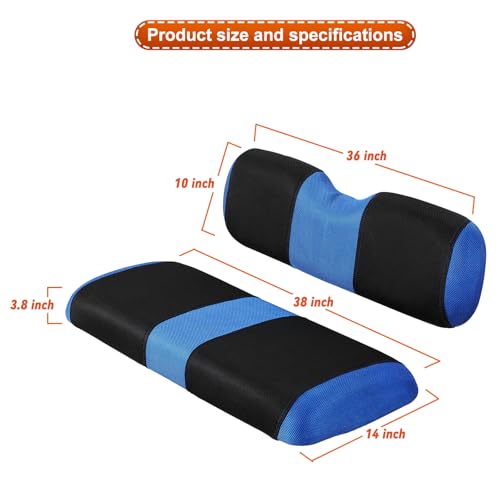 Universal Golf Cart Rear Seat Cover Dress Up for Older Golf Carts - Durable, Breathable Material, Fits Like a Glove for EZGO, Club Car and Yamaha, Easy to Install, Blue|B0DRYBGSXD