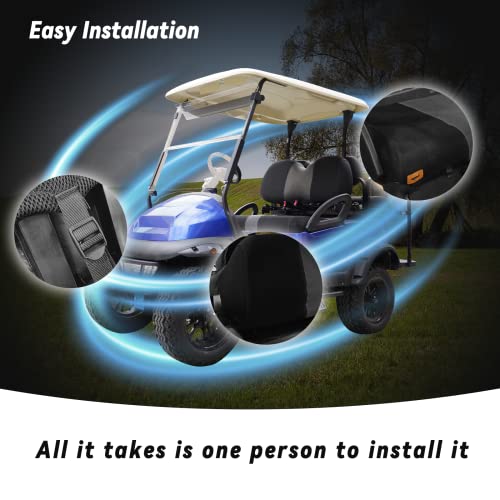 Golf Cart Front Seat Covers Fit Club Car Precedent 2004 up, Washable Breathable Air Mesh Cloth Adjustable Seat Cover for Golf Cart, Black and Gray|B0C559CW2T
