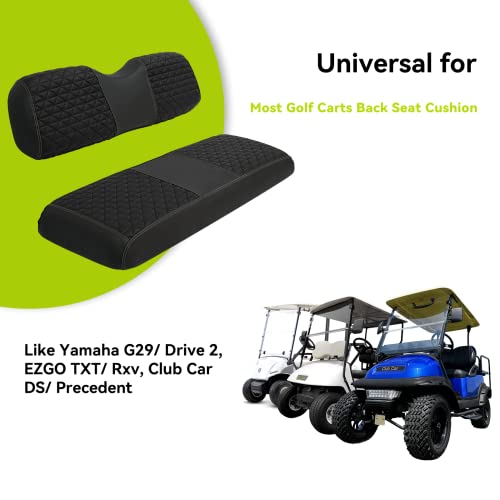 Golf Cart Diamond seat Cover for Universal Back Seat Cushion, Golf cart Vinyl seat Cover with Black/Red Stitching|B0BRSQLZPW