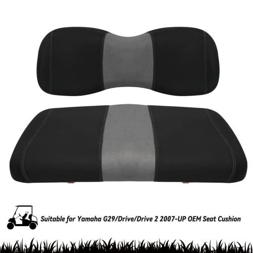Golf Cart Front Seat Covers Fit Yamaha G29 Drive/Drive 2, Washable Breathable Air Mesh Cloth Adjustable Seat Cover for Golf Cart, Black and Gray|B0C557612J