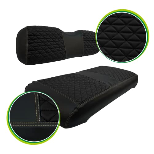 Golf Cart Seat Covers for EZGO TXT 1994-2013, Waterproof & Sun Resistant Marine Grade Vinyl Leather EZGO TXT Golf Cart Seat Cover Replacement, No Stapler Required, Ezgo Golf Cart Accessories|B0BRSRKW6W