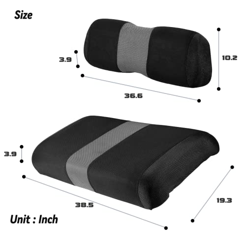 Golf Cart Front Seat Covers Fit Club Car DS 2000.5 up, Washable Breathable Air Mesh Cloth Adjustable Seat Cover for Golf Cart, Black and Gray|B0C5554JJJ