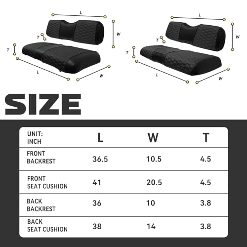 Golf Cart Seat Covers for EZGO TXT Club Car DS Gas or Electric OEM Regular Seat Cushion, No Staple, Golf Cart Vinyl Replacement Seat Cover|B0D1BZKTWQ