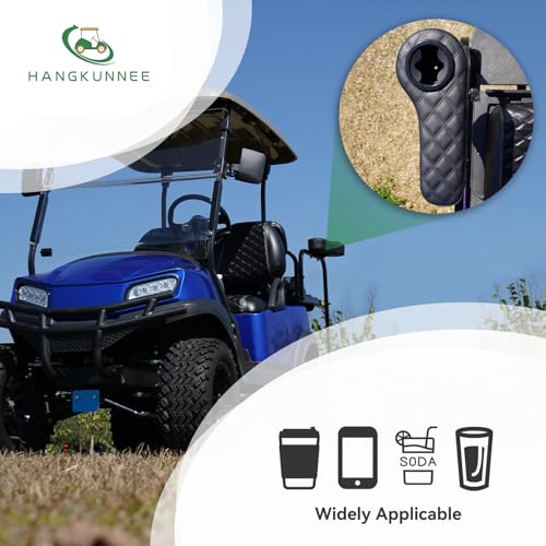 Golf Cart Armrest with Cup Holder for EZGO Club Car Yamaha, No Drilling Required Golf Cart Armrest Kits for Rear Seat with 1inch and 0.78 inch Square Tube Frame|B0CWTST46N
