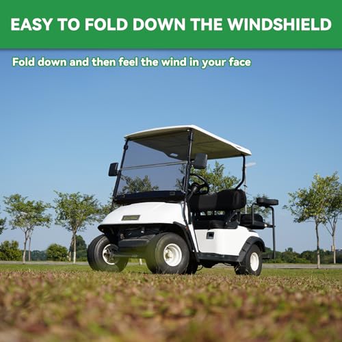 XUANYUDG0769 Golf Cart Windshield Fits 1995-2013 EZGO TXT and Medalish Tinted Acrylic To Prevent UV Ray and Foldable EZGO TXT Windshield|B0CWQF79VH