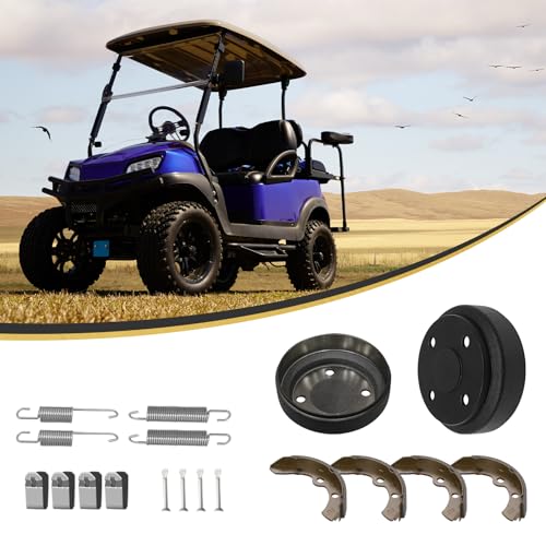 SAMXOMAP Golf Cart Brake Repair Kit fit Club Car DS 1995-Up and Precedent 2004-Up,Club Car Brake Drums & Brake Pads & Brake Shoes Spring Kit,OEM# 1018163-01,1011466, 1018232-01, 1017911-01