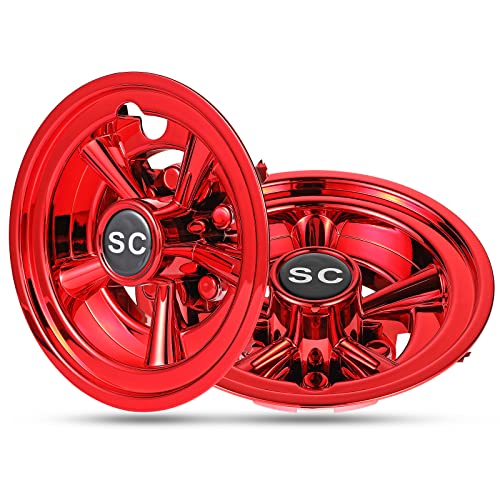 HUNCHENXIANG Golf Cart SS Wheel Covers for EZGO, Club Car, Yamaha Par Car- 8 Inch Chrome Hub Caps Set of 4|B0B4JNQQ54