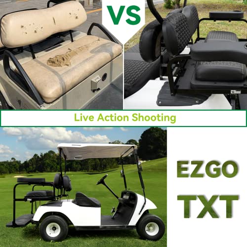 Golf Cart Seat Covers for EZGO TXT 1994-2013, Waterproof & Sun Resistant Marine Grade Vinyl Leather EZGO TXT Golf Cart Seat Cover Replacement, No Stapler Required, Ezgo Golf Cart Accessories|B0BRSRDFV3