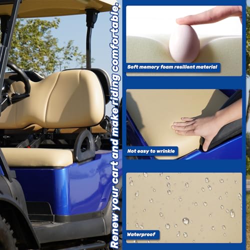 Front Replacment Seat Cushions for Club Car Precedent 2004-2011, 2 PCS Sets Contain Backrest and bottom Seat,Beige|B0CL25D7WD