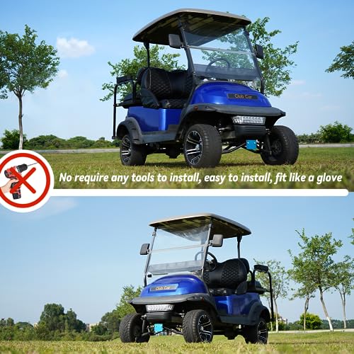 Golf Cart Seat Covers for Club Car Precedent/Onward/Tempo 2004+ Front OEM Universal Seat Cushion, Marine Grade Vinyl Leather Club Car Seat Covers/Easy to Install-Black (2PCS)|B0C89KPFL1