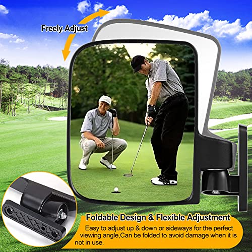 Golf Cart Side Mirrors for Club Car EZ-GO Yamaha and other 180°Adjustable Folding Wide-Angle Side View Mirror|B09SHRPJ6M
