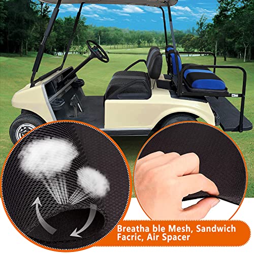 Universal Golf Cart Rear Seat Cover Dress Up for Older Golf Carts - Durable, Breathable Material, Fits Like a Glove for EZGO, Club Car and Yamaha, Easy to Install, Blue|B0DRYBGSXD