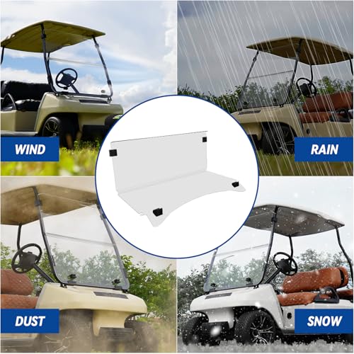 Club Car DS Golf Cart Windshield Club Car DS Windshield for 2000.5+ Club Car DS Transparent Foldable UV Protection and Shock Resistant Acrylic Windshield|B0DJ2J2GC5