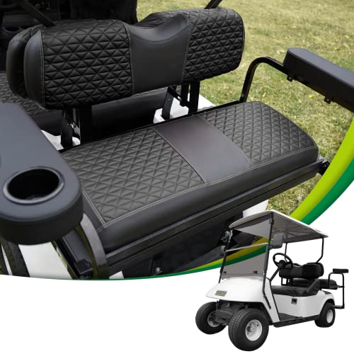 Golf Cart Diamond seat Cover for Universal Back Seat Cushion, Golf cart Vinyl seat Cover with Black/Red Stitching|B0BRSQLZPW