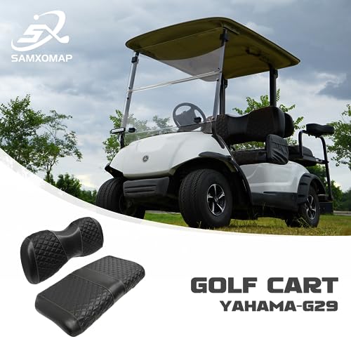 Golf Cart Front Seat Covers for Yamaha Drive 2007-2016/Drive 2 2017+ Front OEM Universal Seat Cushion, Marine Grade Vinyl Leather Seat Covers/Easy to Install-Black(2PCS)|B0C89KMVL9