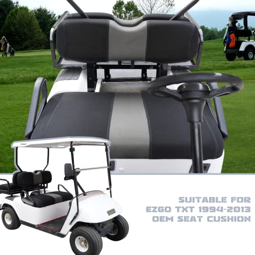 Golf Cart Front Seat Covers Fit EZGO TXT 1994-2013, Washable Breathable Air Mesh Cloth Adjustable Seat Cover for Golf Cart, Black and Gray|B0C55531C4