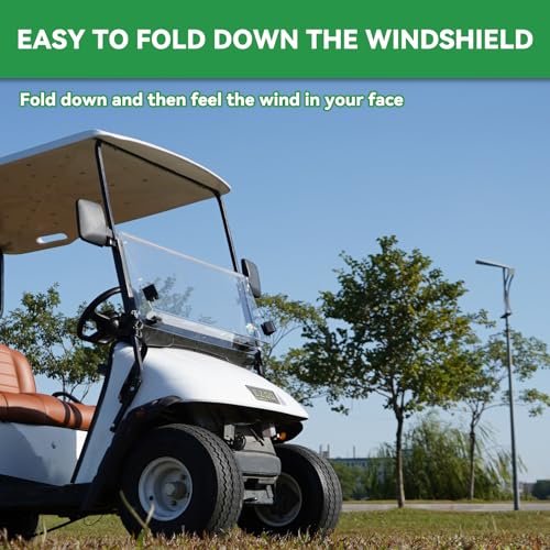 XUANYUDG0769 Golf Cart Windshield Fits 1995-2013 EZGO TXT and Medalish Transparent Acrylic To Prevent UV Ray and Foldable EZGO TXT Windshield|B0CKW1WNFX