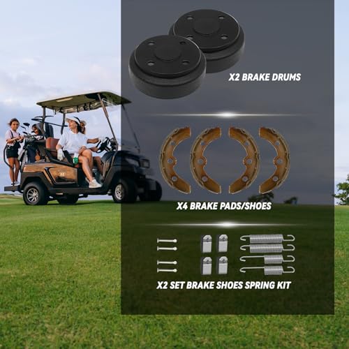 SAMXOMAP Golf Cart Brake Repair Kit fit Club Car DS 1995-Up and Precedent 2004-Up,Club Car Brake Drums & Brake Pads & Brake Shoes Spring Kit,OEM# 1018163-01,1011466, 1018232-01, 1017911-01