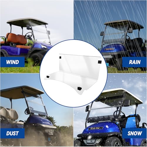 Golf Cart Club Car Precedent Windshield for 2004 up Precedent Club Car Tempo 2017+ Club Car Onward 2017+ Transparent Foldable UV Protection and Shock Resistant Acrylic Windshield|B0DJ2FWHW2