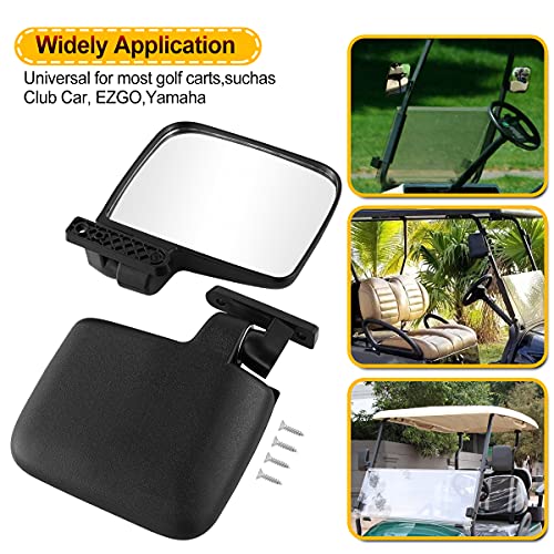 Golf Cart Side Mirrors for Club Car EZ-GO Yamaha and other 180°Adjustable Folding Wide-Angle Side View Mirror|B09SHRPJ6M