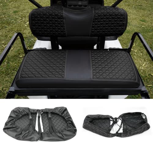Golf Cart Diamond seat Cover for Universal Back Seat Cushion, Golf cart Vinyl seat Cover with Black/Red Stitching|B0BRSQLZPW