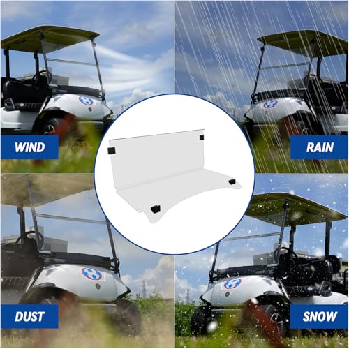 Yamaha Drive Golf Cart Windshield Yamaha G29 Windshield for 2007-2016 Yamaha Drive Transparent Foldable UV Protection and Shock Resistant Acrylic Windshield|B0DJ2FG4FB