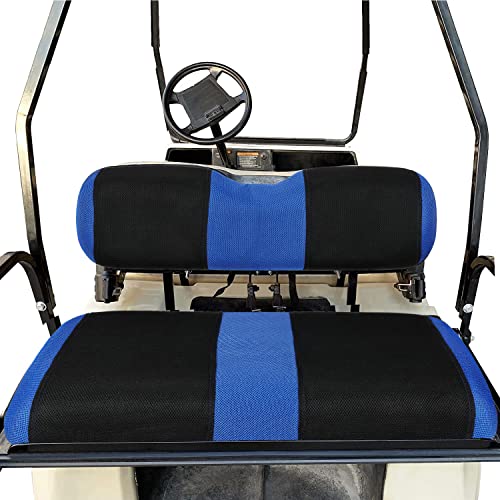 Universal Golf Cart Rear Seat Cover Dress Up for Older Golf Carts - Durable, Breathable Material, Fits Like a Glove for EZGO, Club Car and Yamaha, Easy to Install, Blue|B0DRYBGSXD